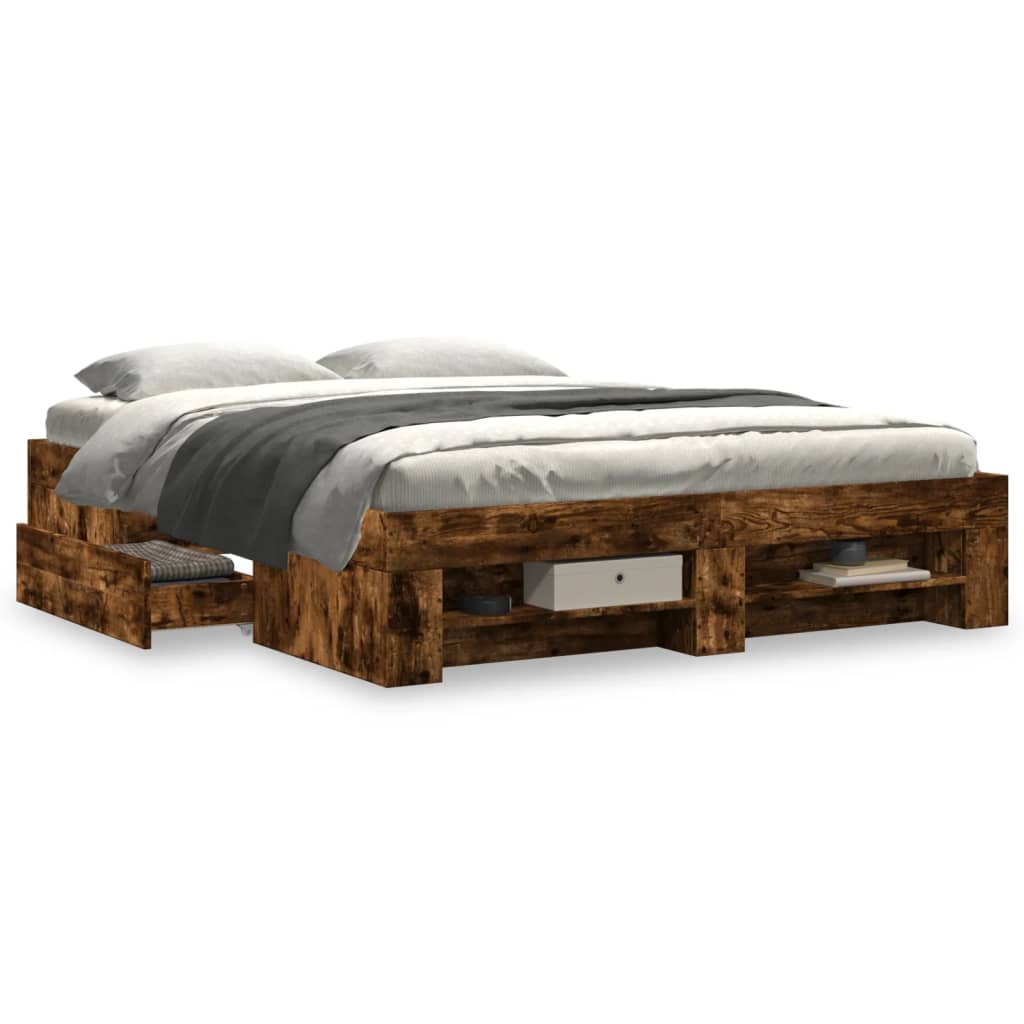Okvir kreveta bez madraca boja hrasta 150 x 200 cm drveni