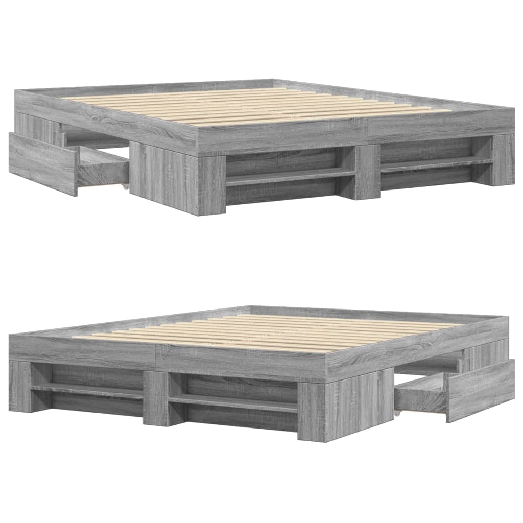 Okvir za krevet boja hrasta 150x200 cm od konstruiranog drva