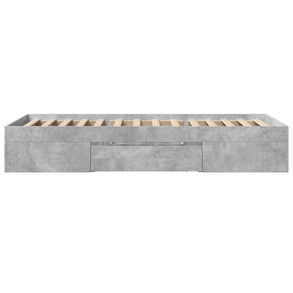 Okvir kreveta boja betona 100x200 cm od konstruiranog drva