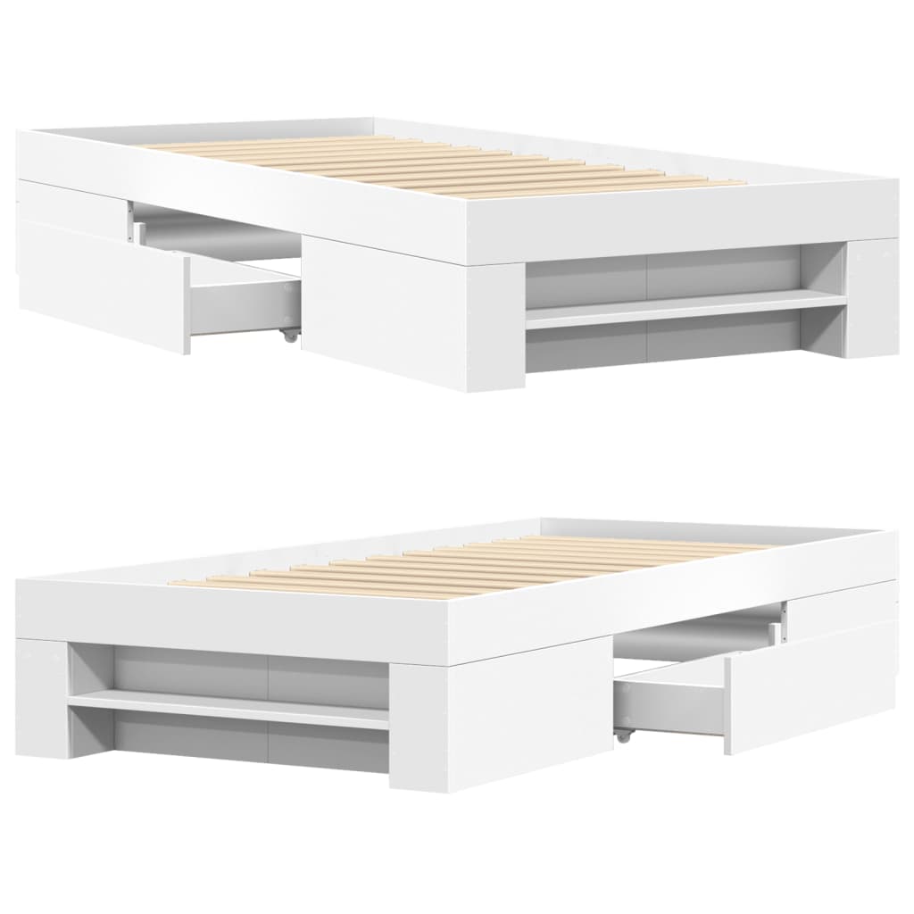 Okvir za krevet bijeli 90x200 cm konstruirano drvo