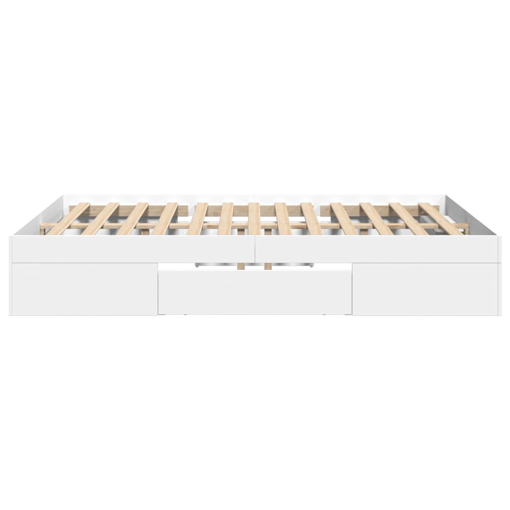 Okvir za krevet bijela 140x190 cm konstruirano drvo