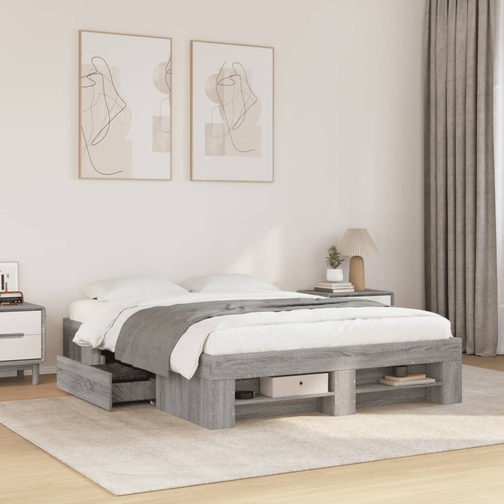 Okvir za krevet boja hrasta 120x190 cm od konstruiranog drva