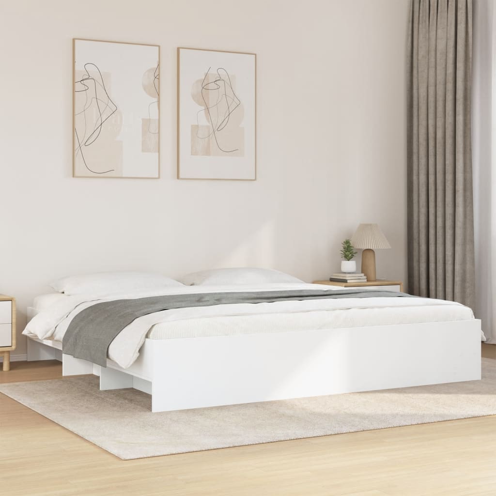 Okvir za krevet bijeli 200 x 200 cm od konstruiranog drva