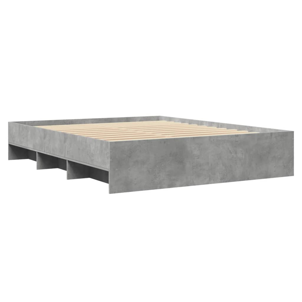 Okvir kreveta boja betona 150x200 cm od konstruiranog drva