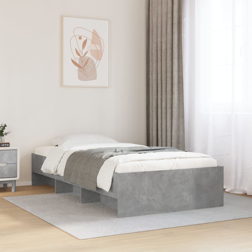 Okvir kreveta boja betona 100x200 cm od konstruiranog drva