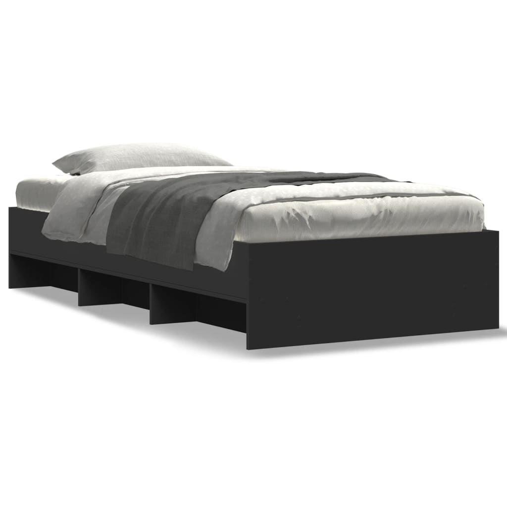 Okvir za krevet crni 90x200 cm konstruirano drvo