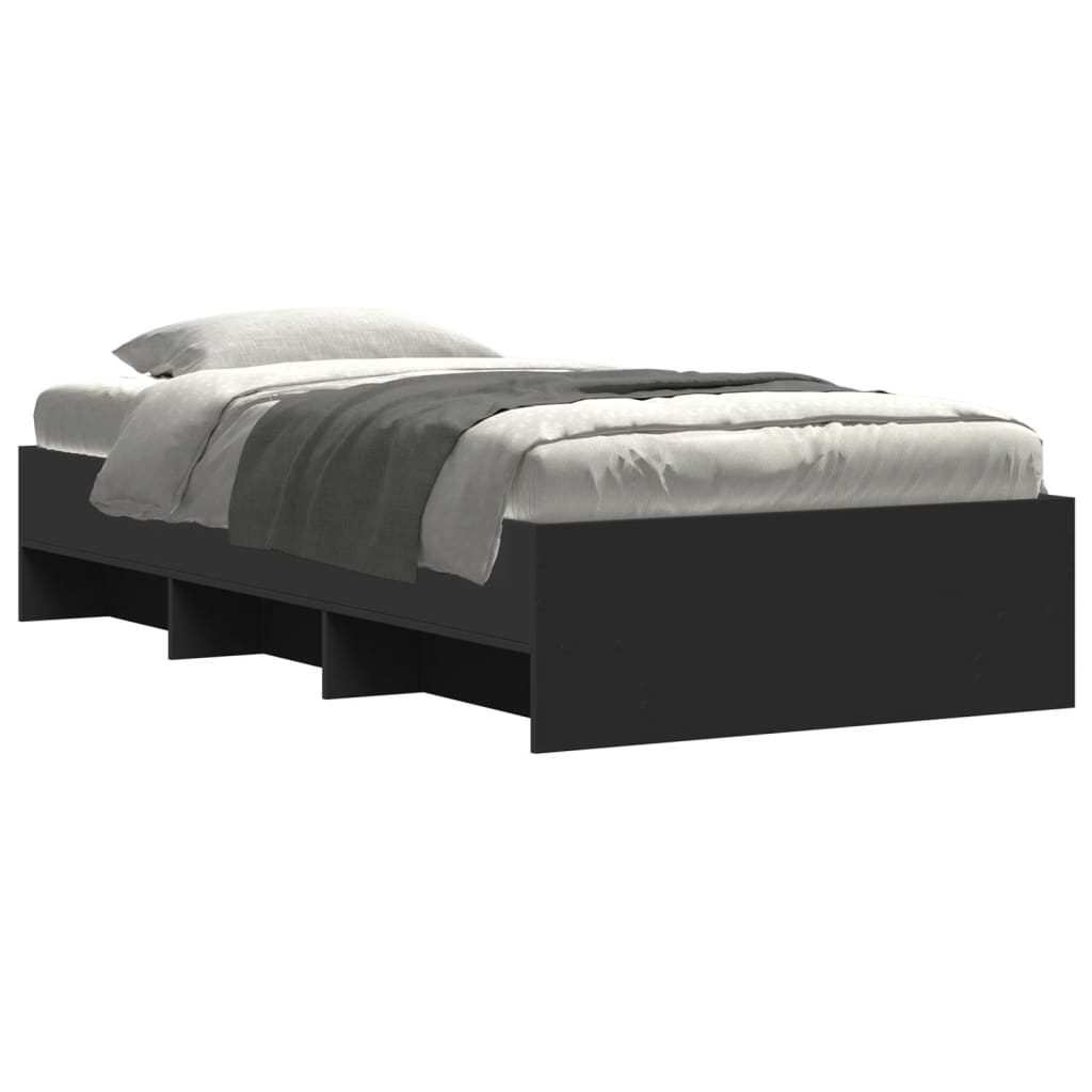 Okvir za krevet crni 90x200 cm konstruirano drvo