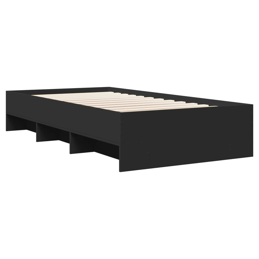 Okvir za krevet crni 90x200 cm konstruirano drvo