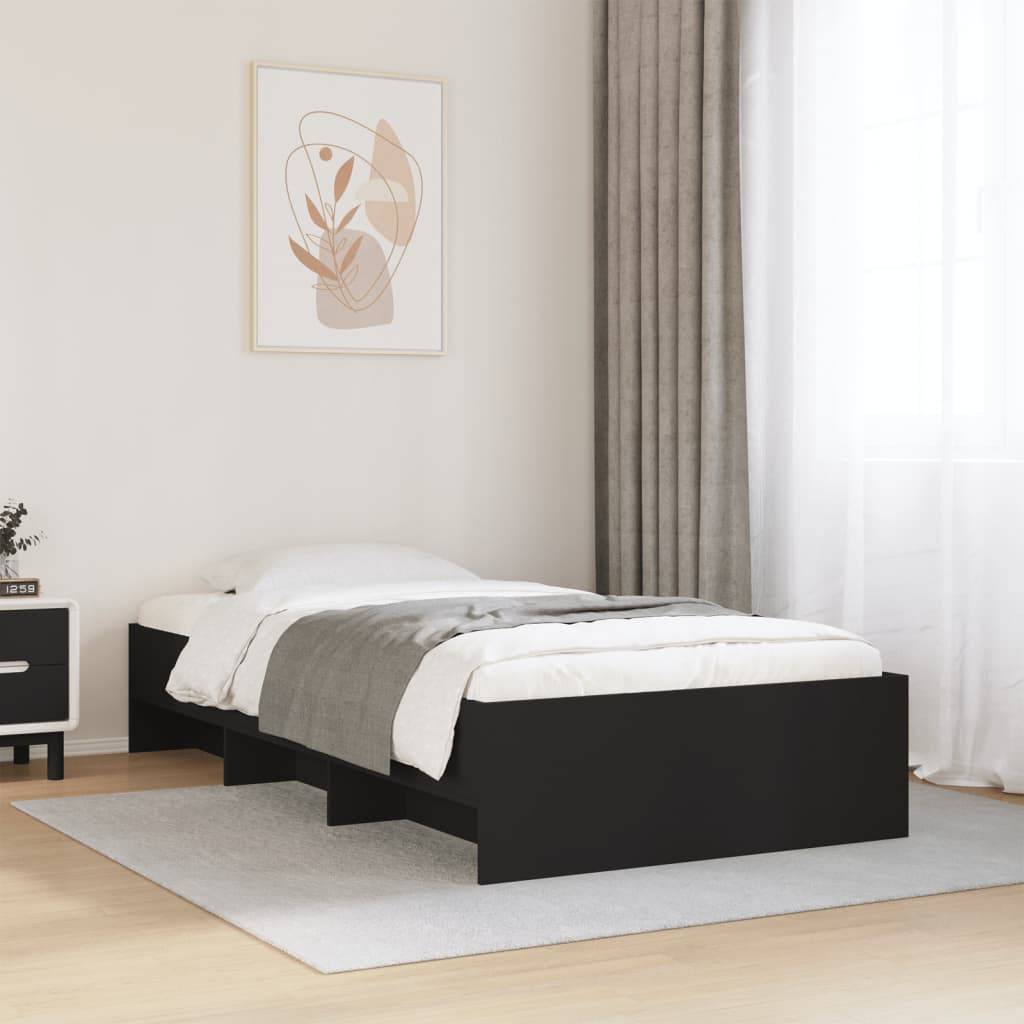 Okvir za krevet crni 90x200 cm konstruirano drvo