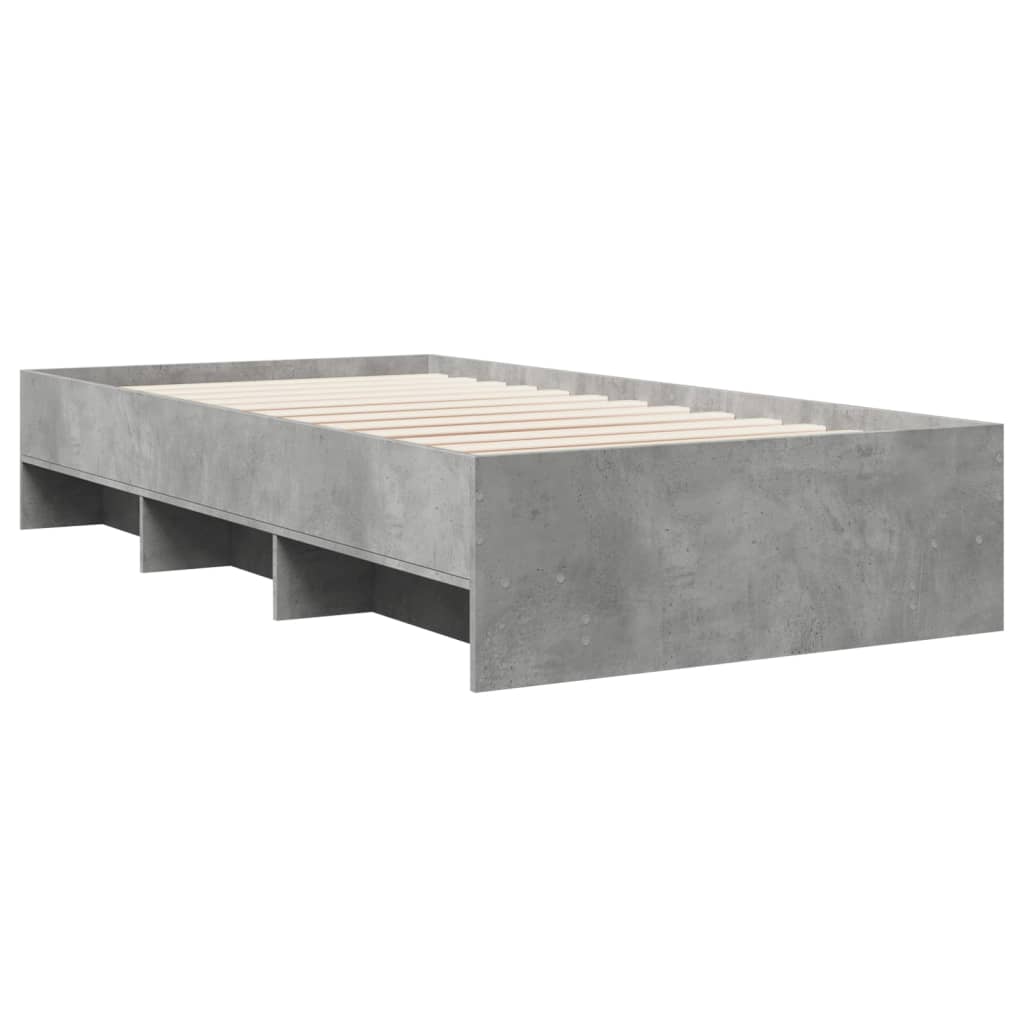 Okvir kreveta boja betona 90x200 cm od konstruiranog drva