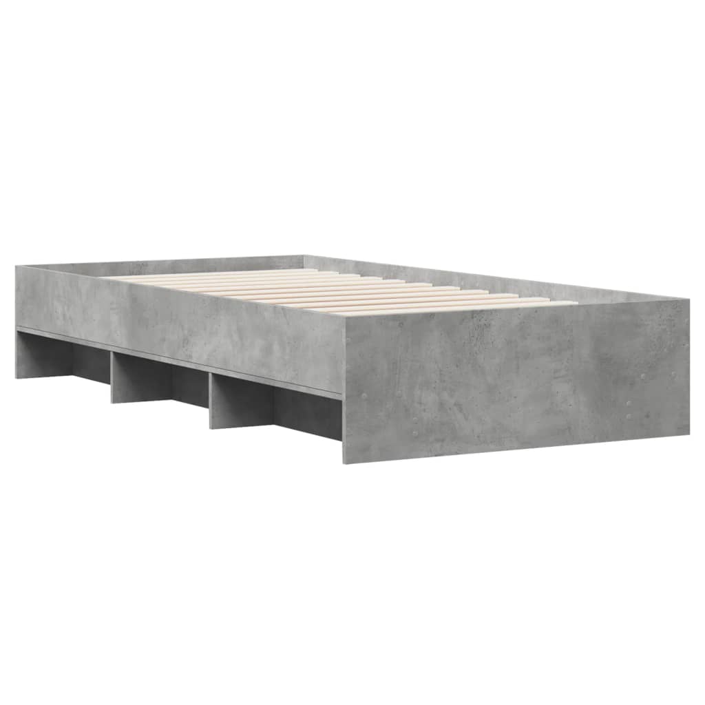 Okvir kreveta boja betona 90 x 190 cm od konstruiranog drva
