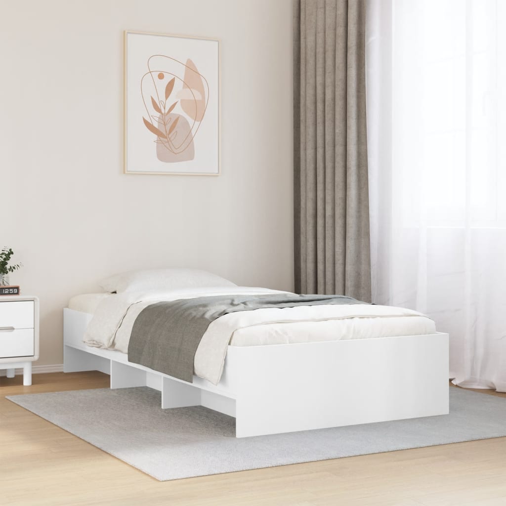 Okvir za krevet bijeli 75x190 cm konstruirano drvo