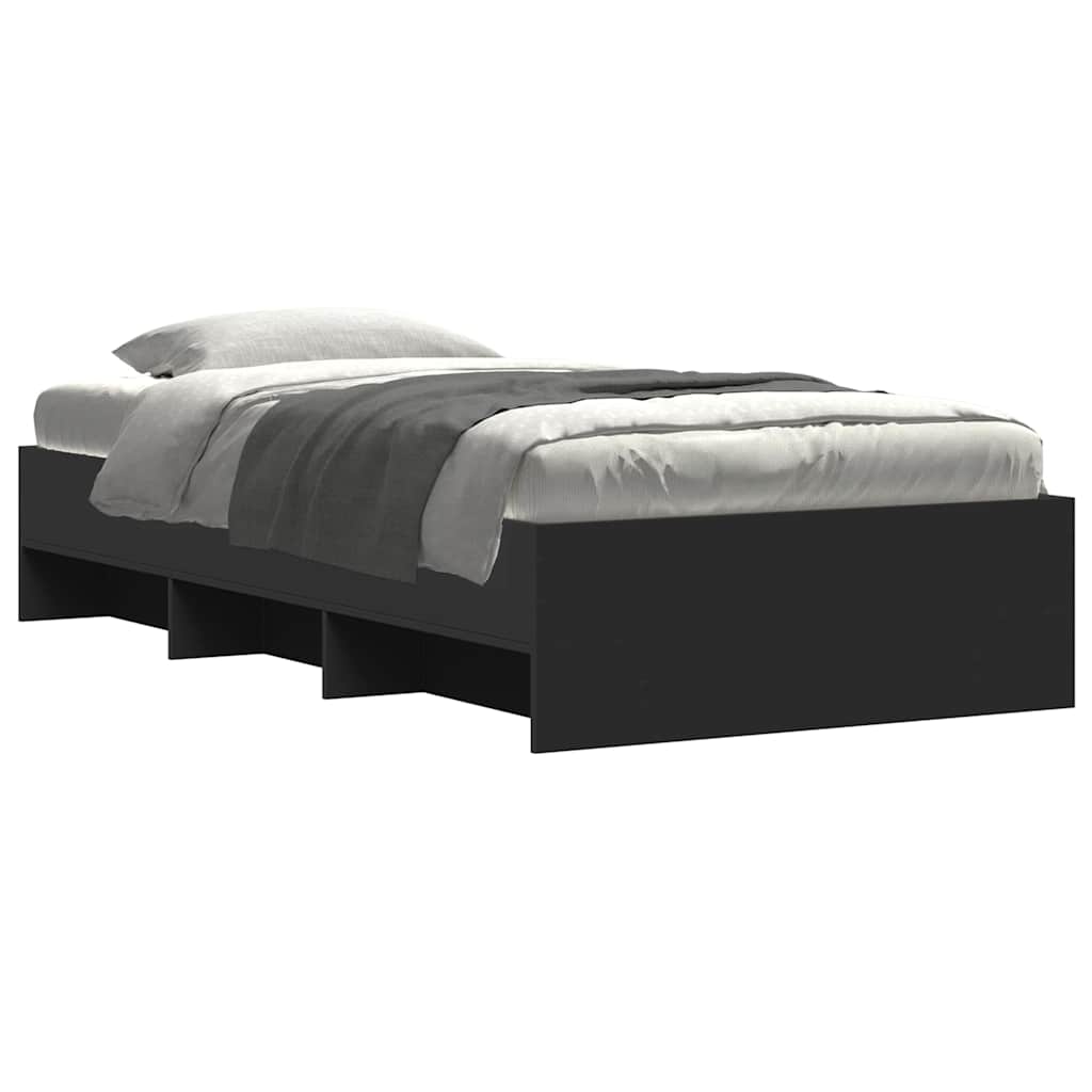 Okvir za krevet crni 75 x 190 cm od konstruiranog drva