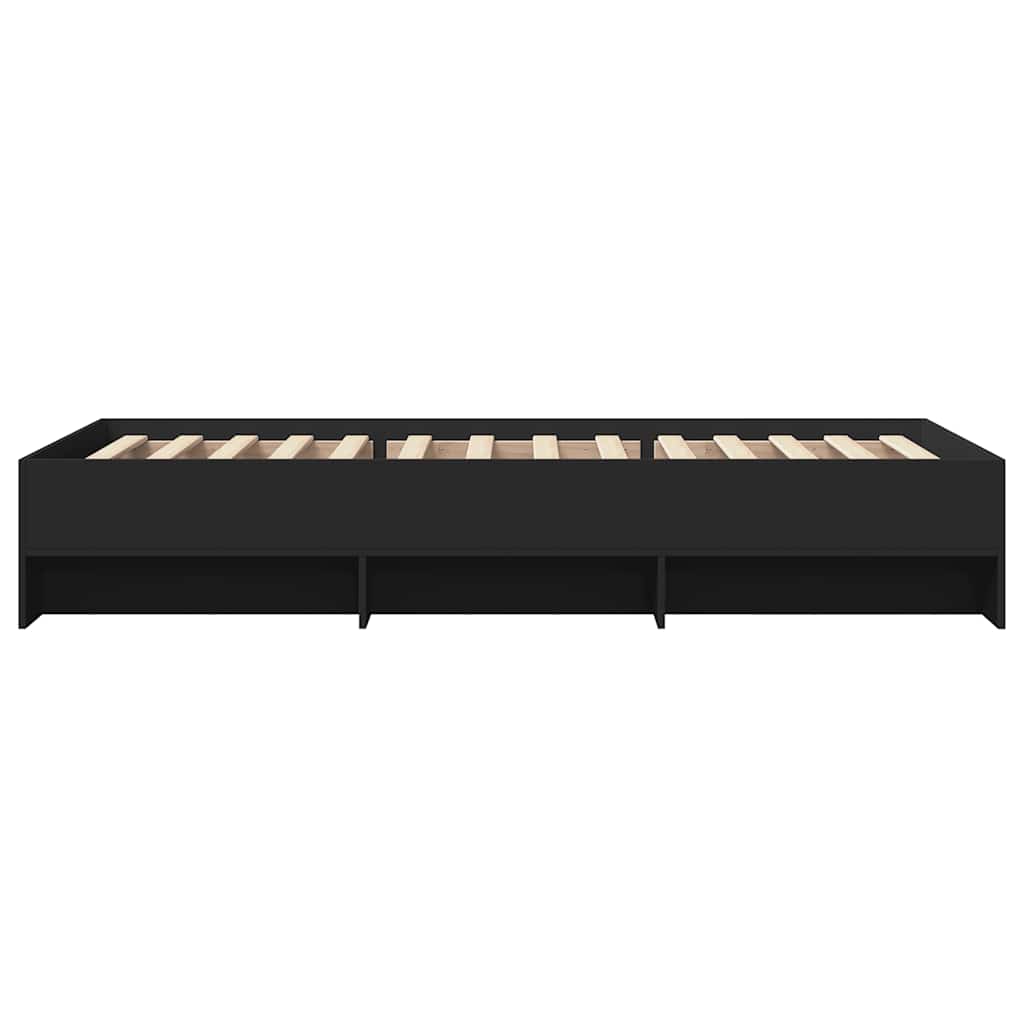 Okvir za krevet crni 75 x 190 cm od konstruiranog drva
