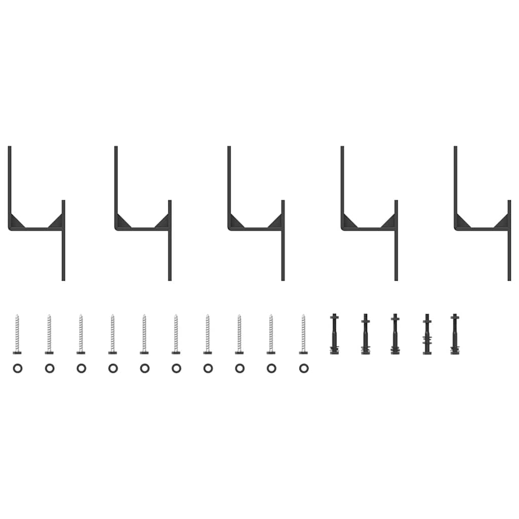 Pribor za klizna vrata 152,5 cm čelični crni