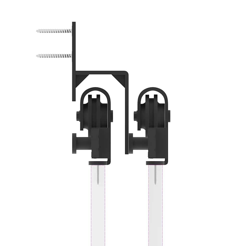 Pribor za klizna vrata 200 cm čelični crni