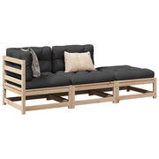 3-dijelni set vrtnih sofa od masivne borovine s jastucima