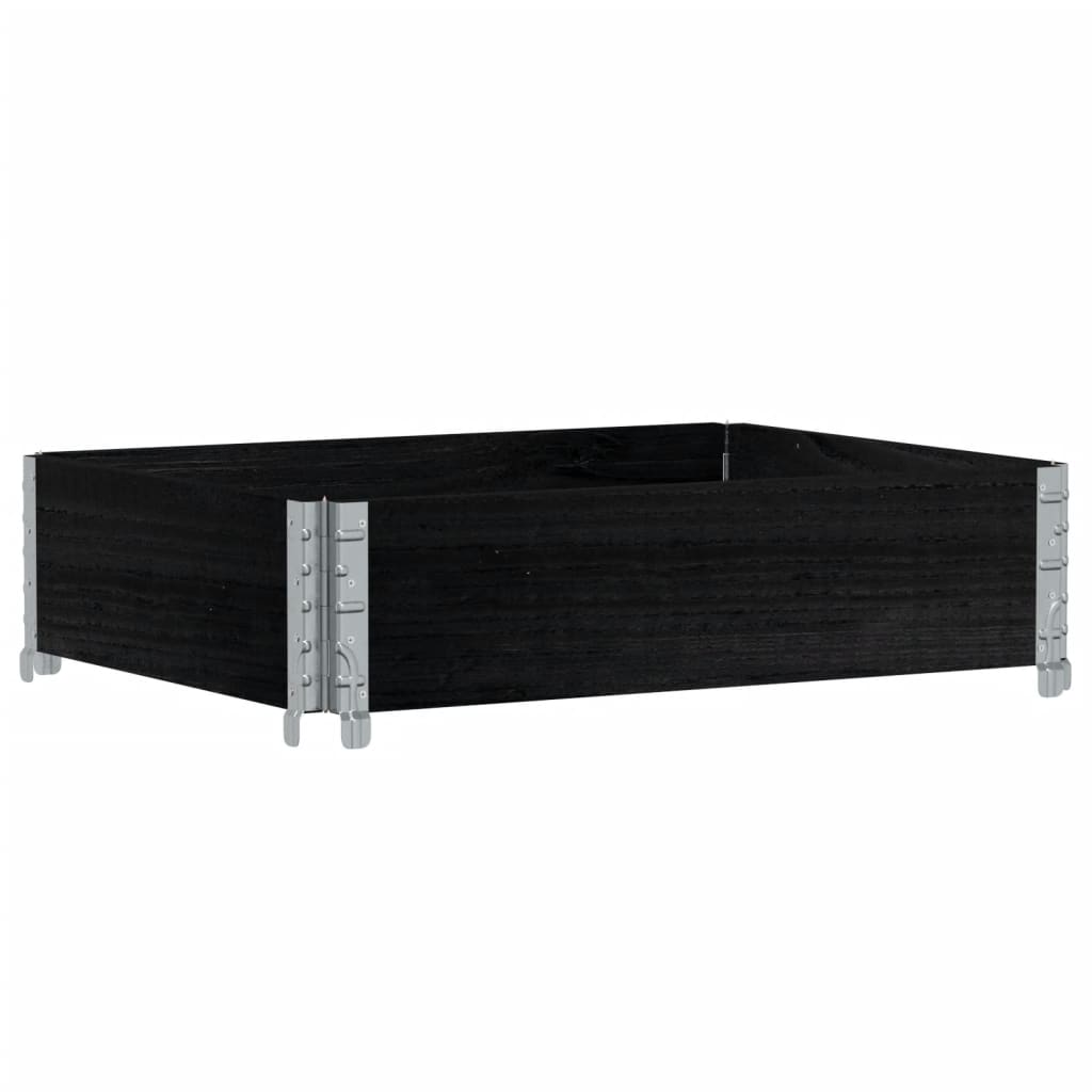 Okvir za palete crni 80 x 60 cm od masivne borovine