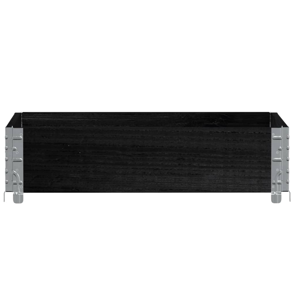 Okvir za palete crni 80 x 60 cm od masivne borovine