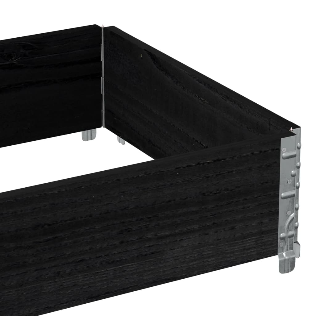 Okvir za palete crni 80 x 60 cm od masivne borovine