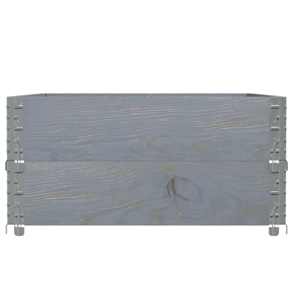 Okviri za palete 2 kom sivi 120 x 80 cm od masivne borovine