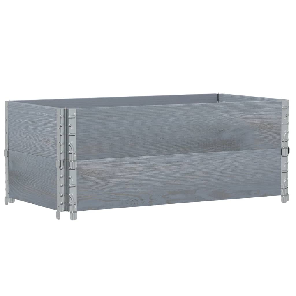Okviri za palete 2 kom sivi 100 x 50 cm od masivne borovine