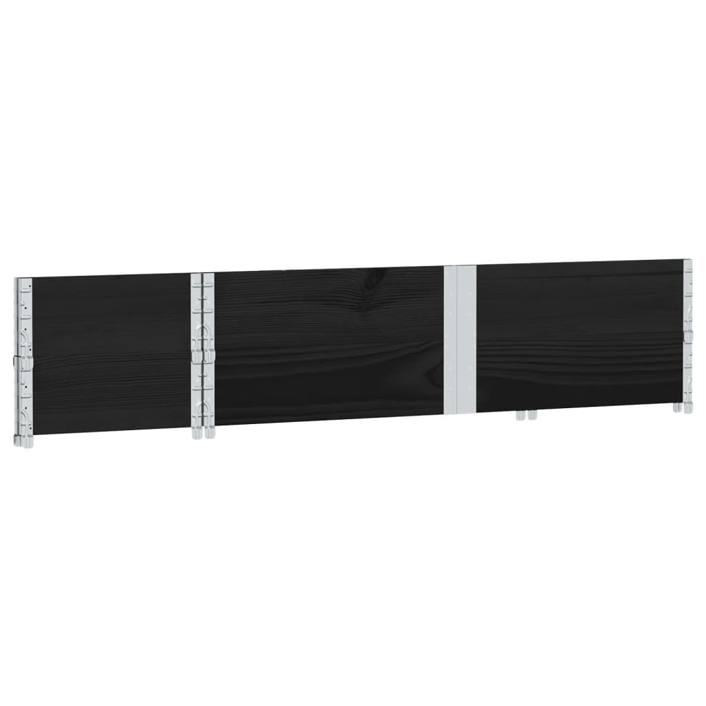 Okviri za palete 2 kom crni 150x50 cm od masivne borovine