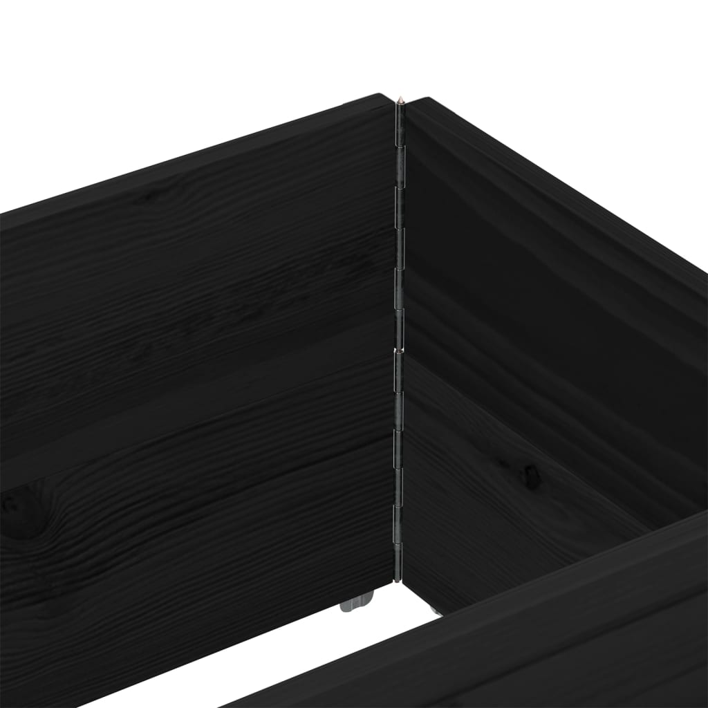 Okviri za palete 2 kom crni 150x50 cm od masivne borovine