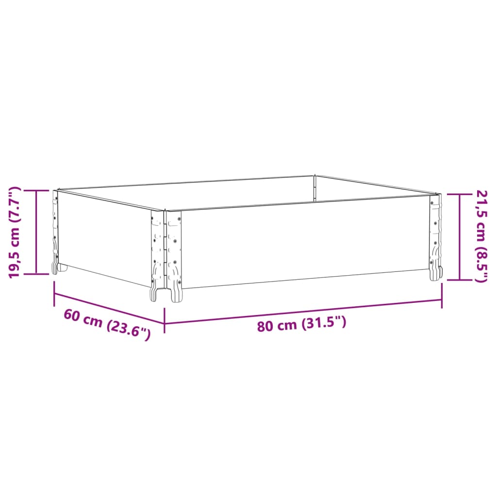 Vrtna sadilica 80x60 cm od masivne borovine