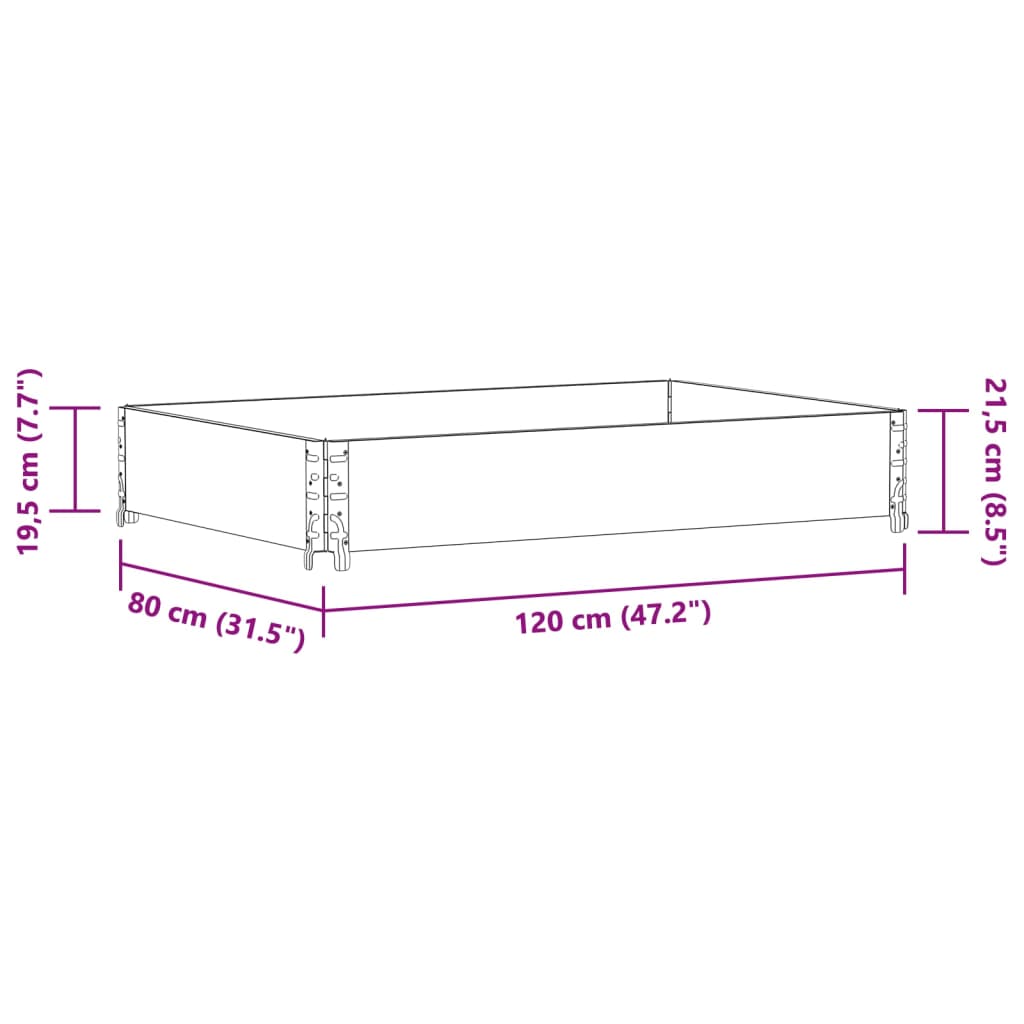 Vrtni sadilica siva 120 x 80 cm od masivne borovine