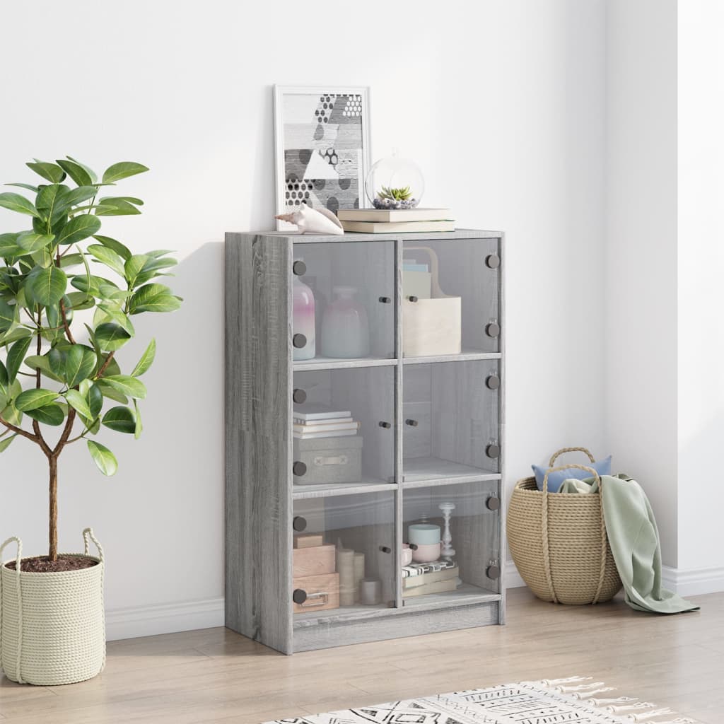 Visoka komoda s vratima 68x37x109 cm konstruirano drvo