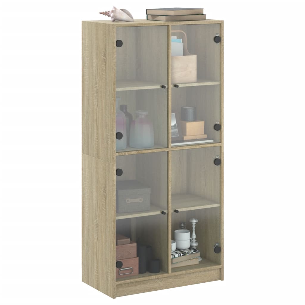 Visoka komoda s vratima 68x37x142 cm konstruirano drvo