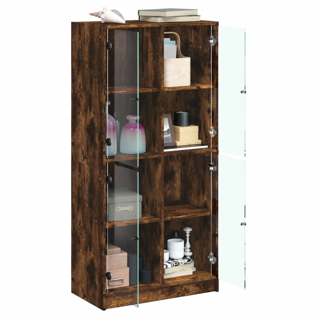Visoka komoda s vratima 68x37x142 cm konstruirano drvo