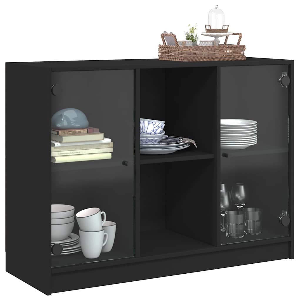 Komoda crna 102x37x75,5 cm od konstruiranog drva
