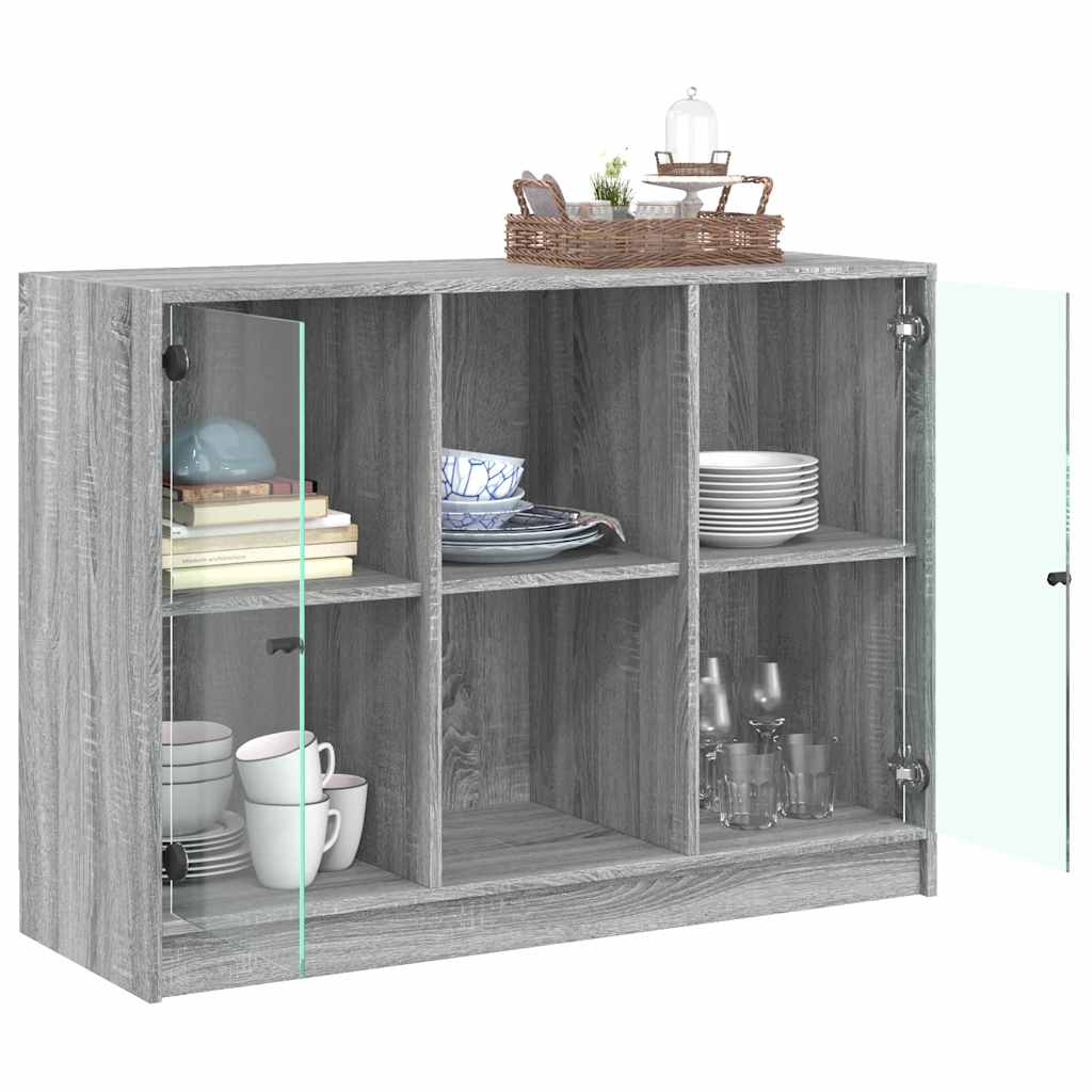 Komoda siva boja hrasta 102x37x75,5 cm od konstruiranog drva