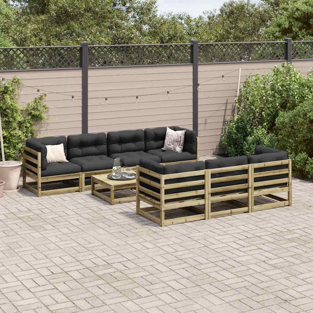 8-dijelni set vrtnih sofa s jastucima masivno drvo duglazije