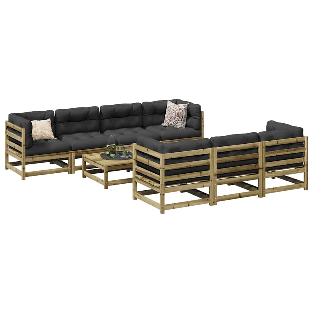 8-dijelni set vrtnih sofa s jastucima masivno drvo duglazije
