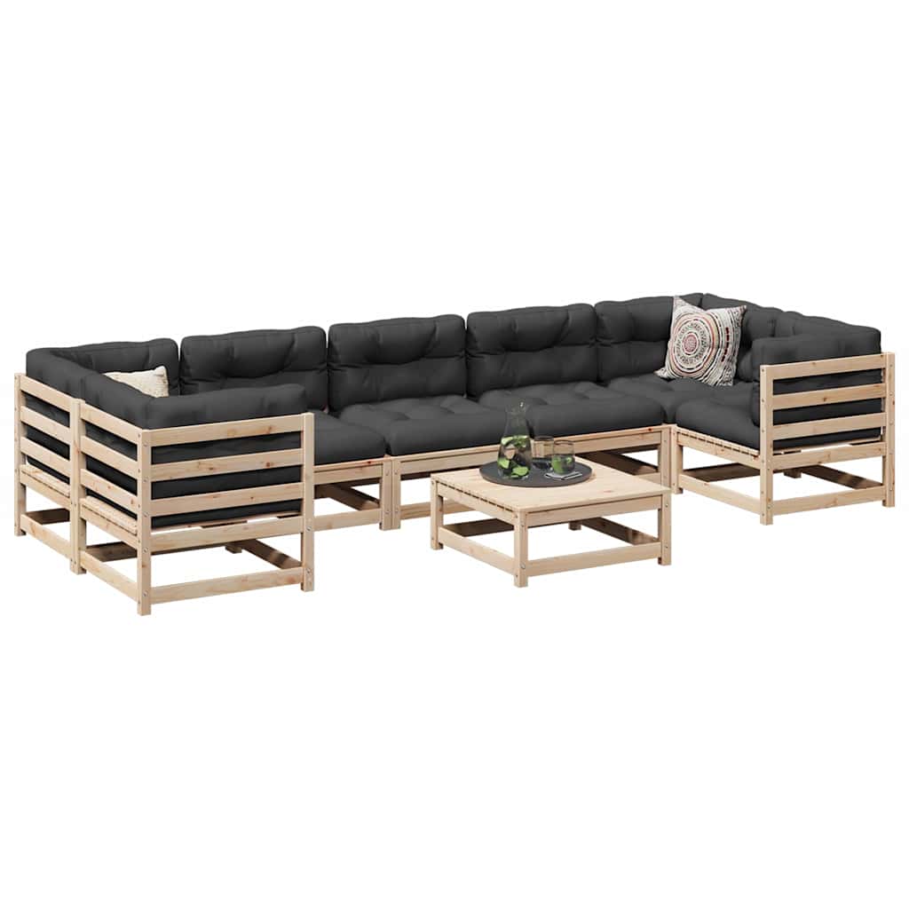 8-dijelni set vrtnih sofa od masivne borovine