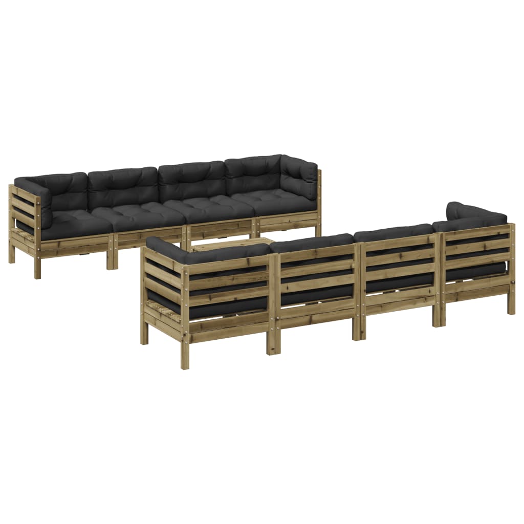 9-dijelni set vrtnih sofa s jastucima od impregnirane borovine