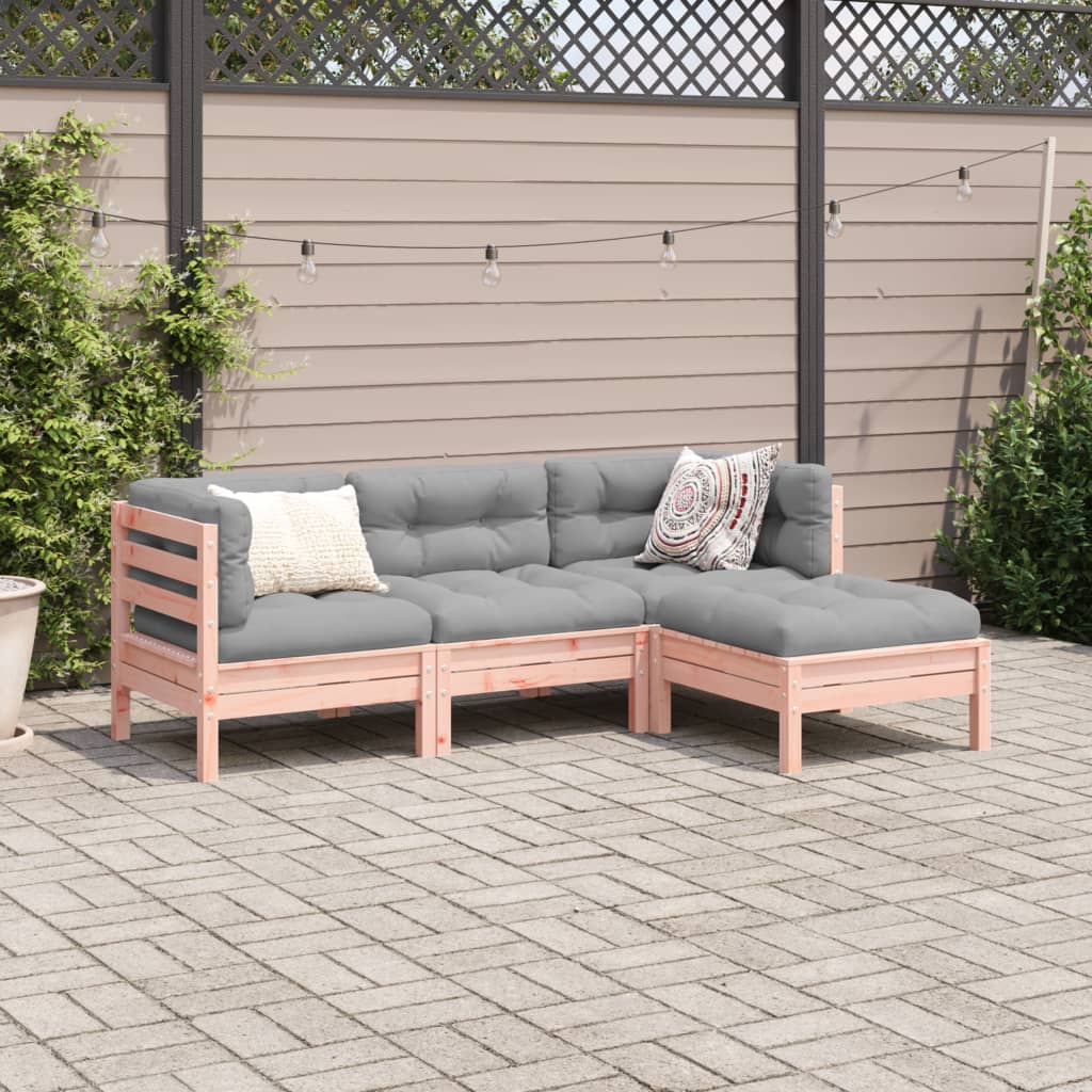 4-dijelni set vrtnih sofa s jastucima od duglazije i jelovina