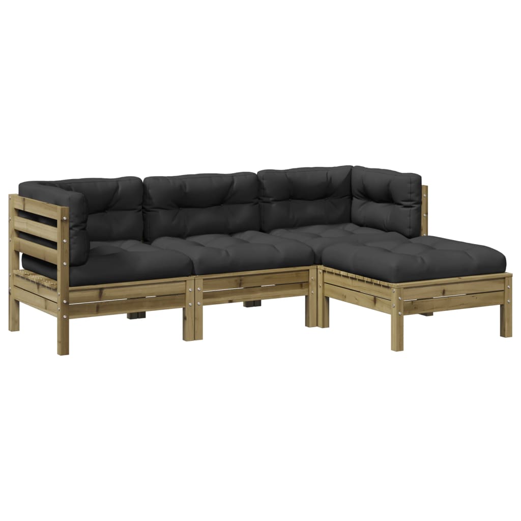 4-dijelni set vrtnih sofa s jastucima od impregnirane borovine