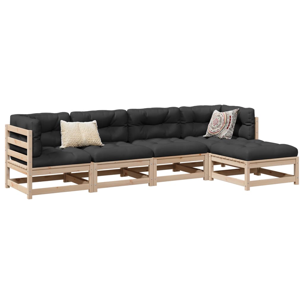 5-dijelni set vrtnih sofa od masivne borovine