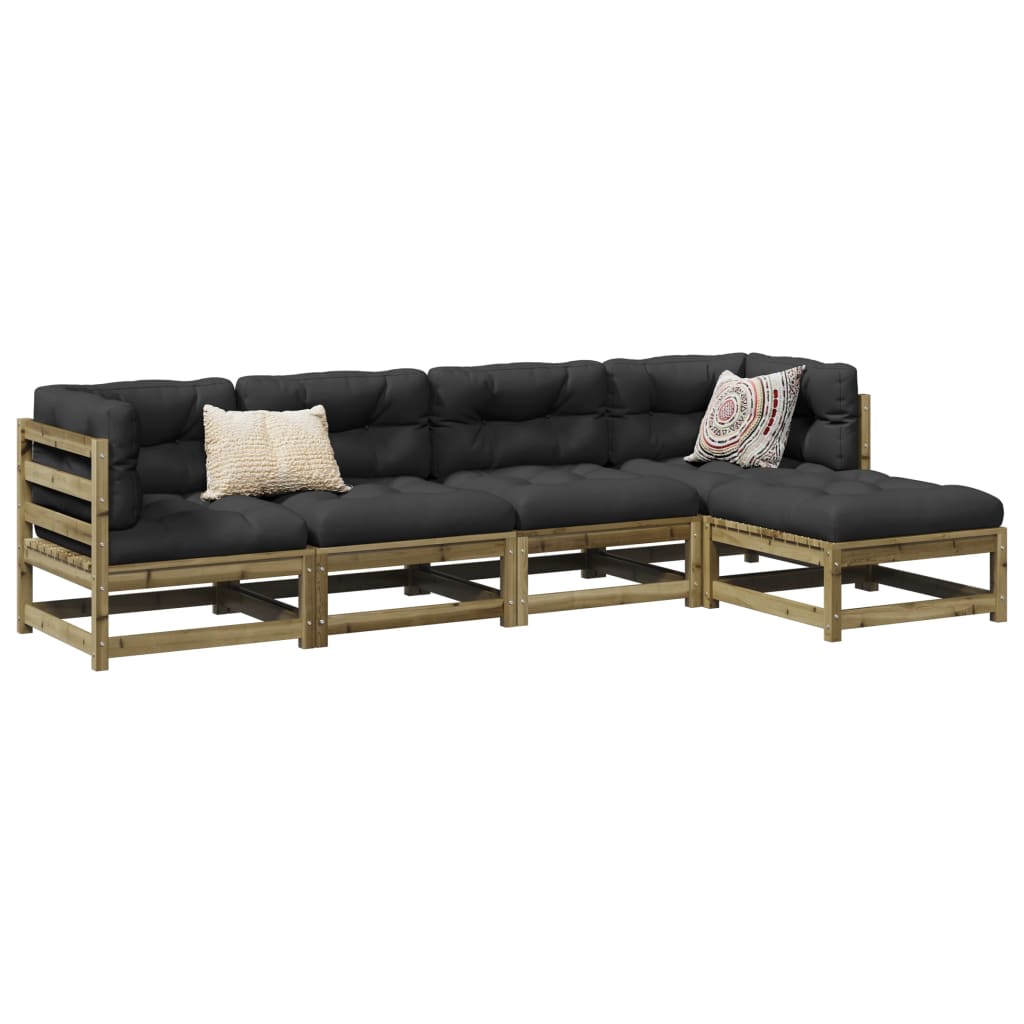 5-dijelni set vrtnih sofa od impregnirane borovine