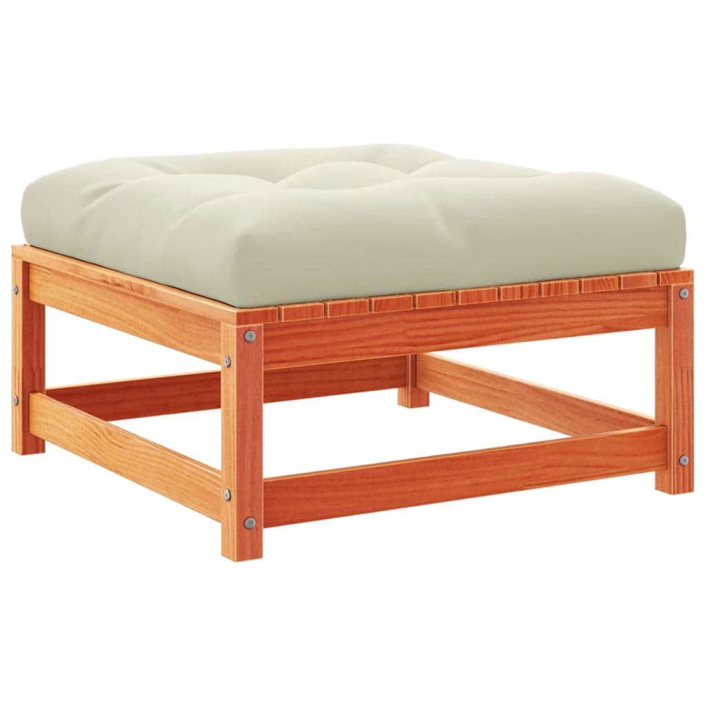 5-dijelni set vrtnih sofa s jastucima voštano smeđi od borovine