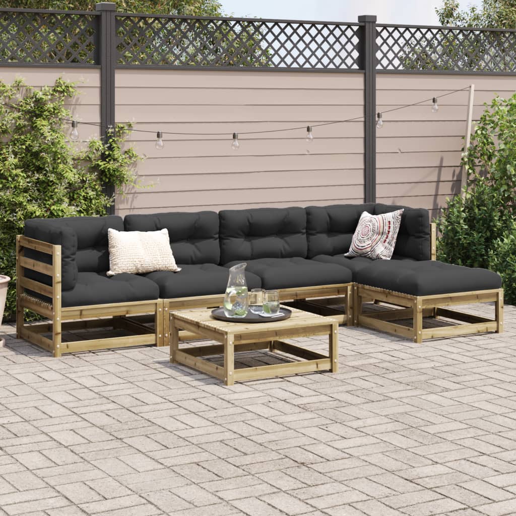 6-dijelni set vrtnih sofa od impregnirane borovine