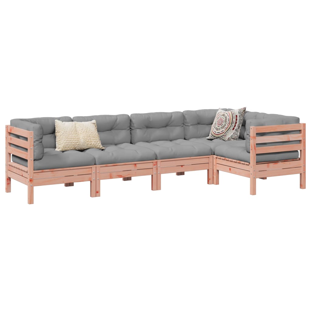 5-dijelni set vrtnih sofa s jastucima masivno drvo duglazije