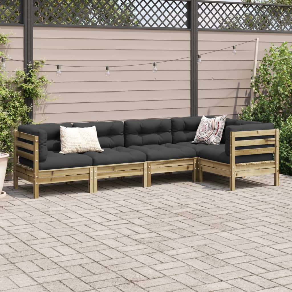 5-dijelni set vrtnih sofa s jastucima od impregnirane borovine