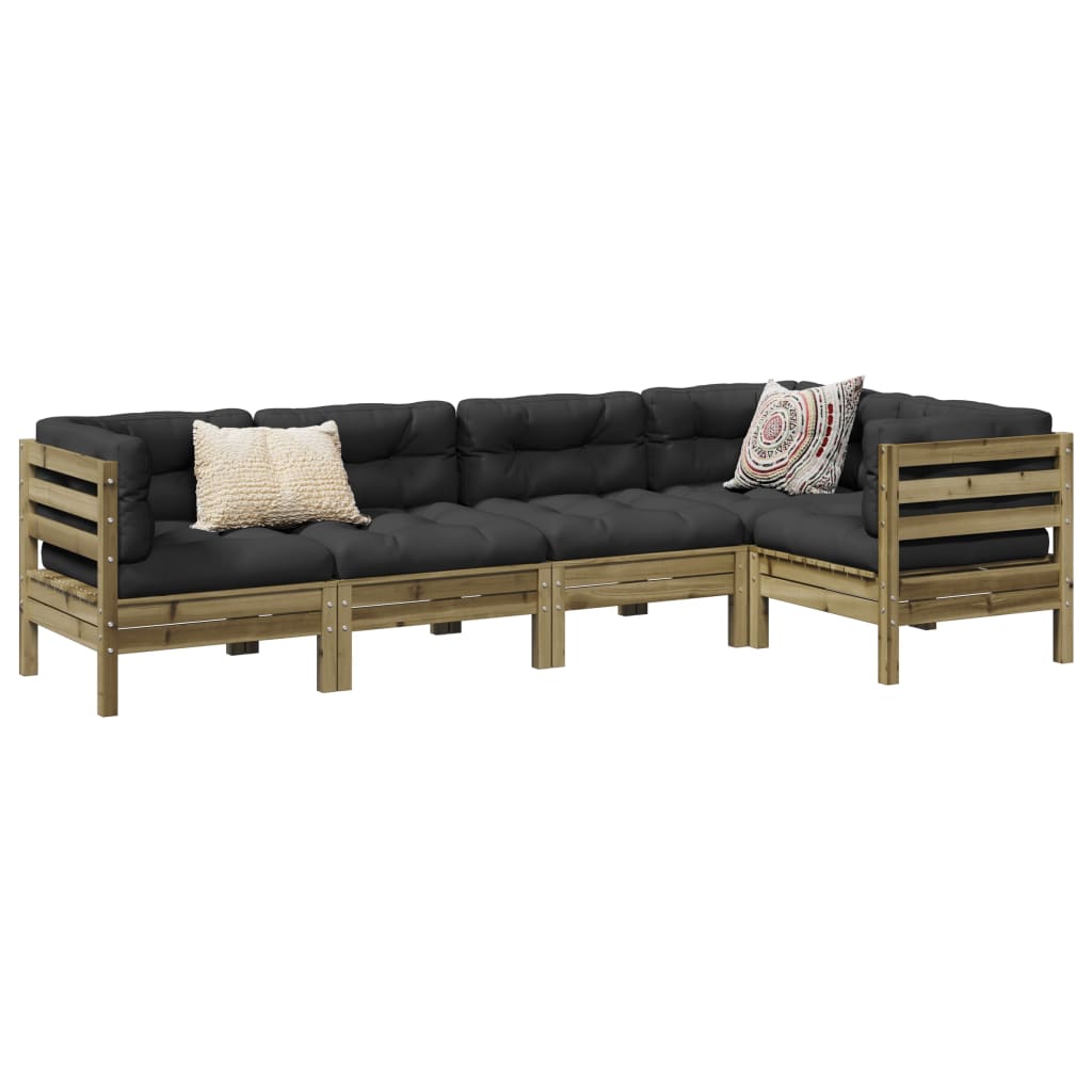 5-dijelni set vrtnih sofa s jastucima od impregnirane borovine