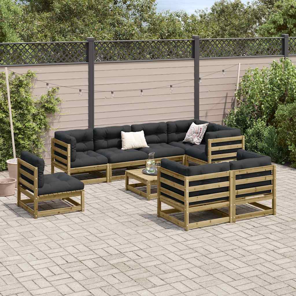 9-dijelni set vrtnih sofa od impregnirane borovine