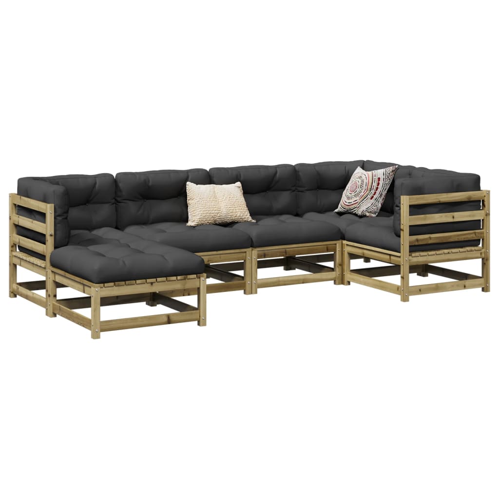 6-dijelni set vrtnih sofa od impregnirane borovine